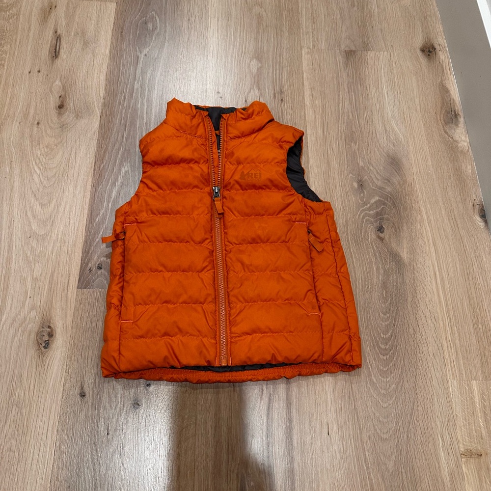 REI Orange Puffer Vest Little Kid XXS